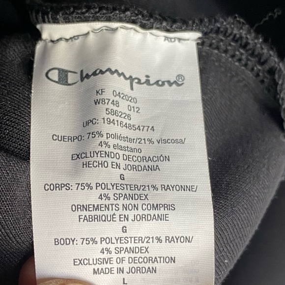 Champion Women’s Black Sport Mock Neck Shoulder Zip Pullover Fleece Sweatshirt L - Picture 9 of 10